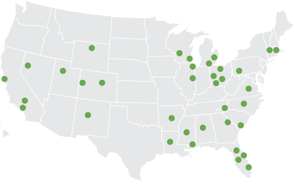 A map of VHA iNet Site locations in the U.S.