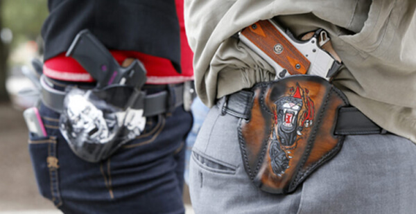 Photo of open carry handguns