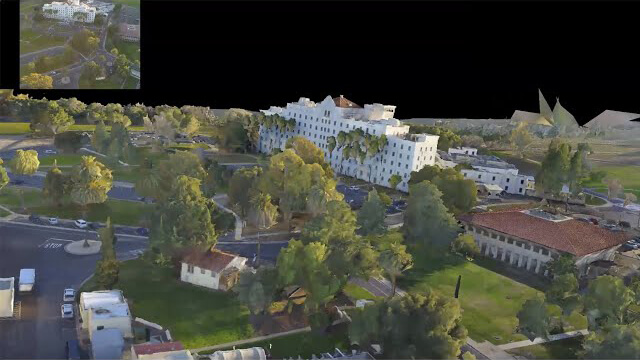 Poster image of video shows drone footage of the VA Hospital in Palo Alto, CA